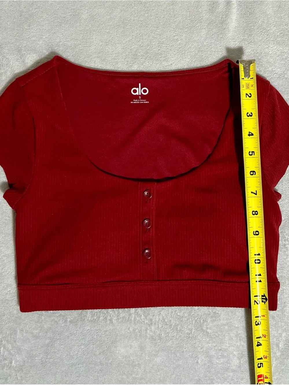 NWOT! Alo Blissful Henley Bra Top. Color Cranberry. Size S - Picture 9 of 16